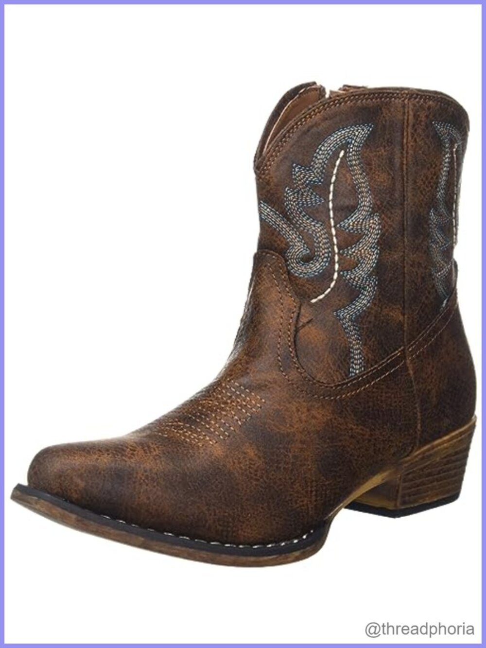 Faux Leather Snip Toe Ankle Western Cowgirl Booties